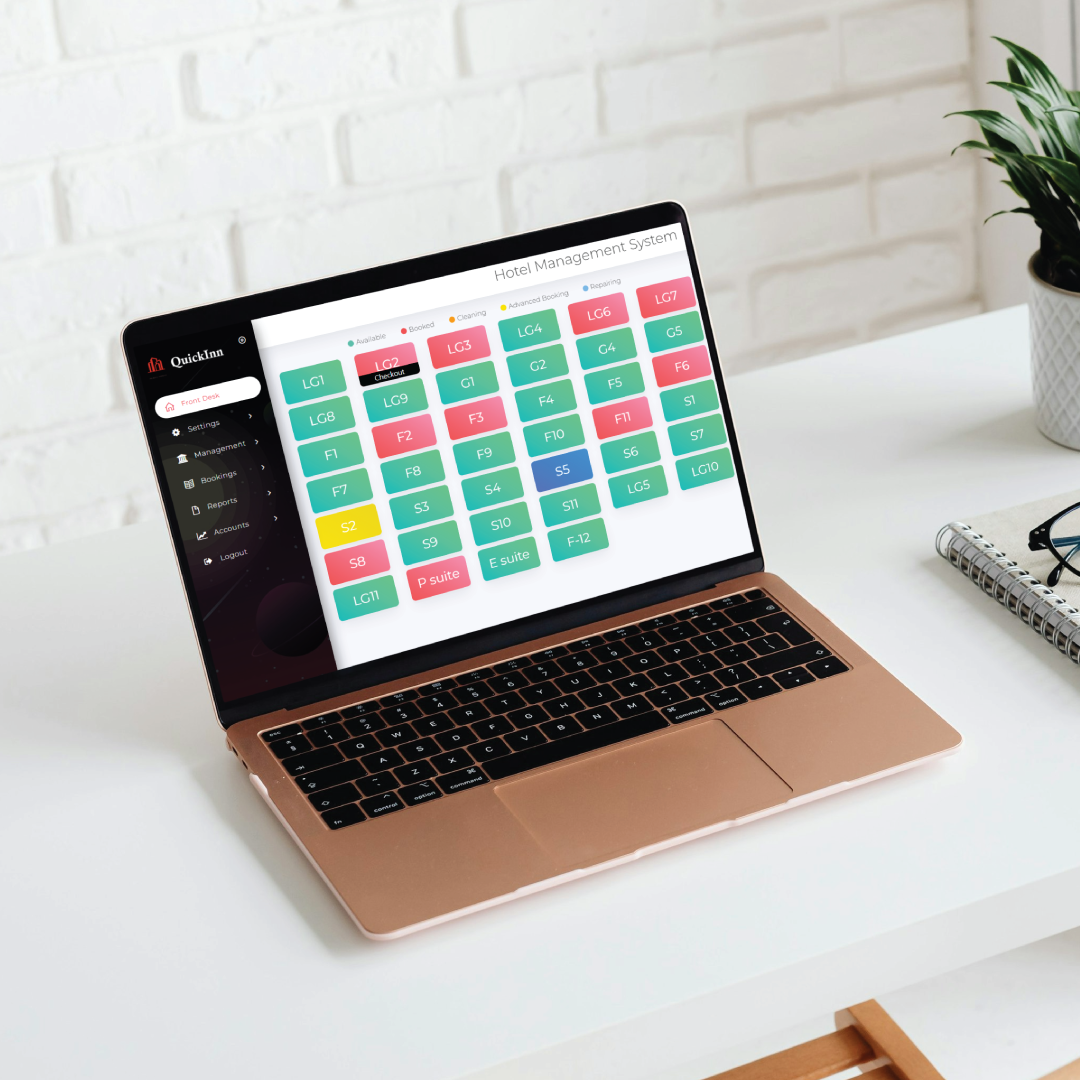 QuickInn Hotel Management System dashboard preview